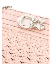 rosa bedruckte Leder Clutch von Corto Moltedo