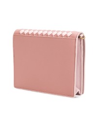 rosa bedruckte Leder Clutch von Bottega Veneta