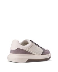 rosa bedruckte Leder niedrige Sneakers von Emporio Armani