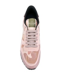 rosa bedruckte niedrige Sneakers von Valentino