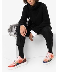 rosa bedruckte Segeltuch niedrige Sneakers von By Walid