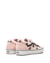 rosa bedruckte Segeltuch niedrige Sneakers von Vans