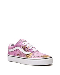 rosa bedruckte Segeltuch niedrige Sneakers von Vans