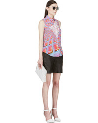 rosa bedruckte Seide Bluse von Peter Pilotto