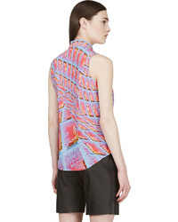 rosa bedruckte Seide Bluse von Peter Pilotto