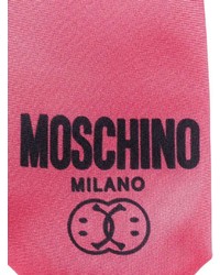 rosa bedruckte Seidekrawatte von Moschino