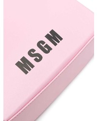 rosa bedruckte Shopper Tasche aus Leder von MSGM
