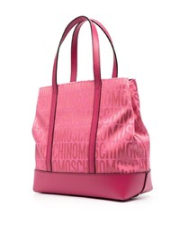 rosa bedruckte Shopper Tasche aus Leder von Moschino