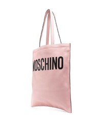 rosa bedruckte Shopper Tasche aus Leder von Moschino