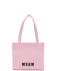 rosa bedruckte Shopper Tasche aus Leder von MSGM