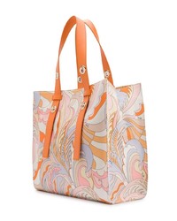 rosa bedruckte Shopper Tasche aus Leder von Emilio Pucci