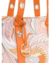 rosa bedruckte Shopper Tasche aus Leder von Emilio Pucci