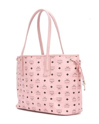 rosa bedruckte Shopper Tasche aus Leder von MCM
