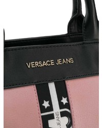rosa bedruckte Shopper Tasche aus Leder von Versace Jeans