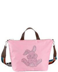 rosa bedruckte Shopper Tasche aus Leder von STUFF MAKER