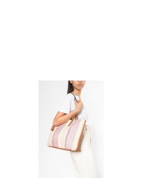 rosa bedruckte Shopper Tasche aus Leder von Tom Tailor