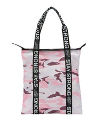 rosa bedruckte Shopper Tasche aus Segeltuch von George Gina & Lucy