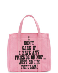 rosa bedruckte Shopper Tasche aus Segeltuch von Marc Jacobs