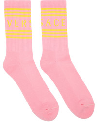 rosa bedruckte Socken von Versace