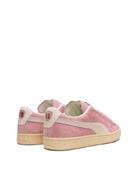 rosa bedruckte Wildleder niedrige Sneakers von Puma