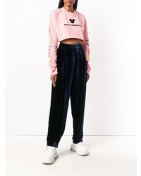 rosa bedruckter kurzer Pullover von Gcds
