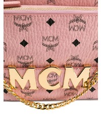rosa bedruckter Leder Rucksack von MCM