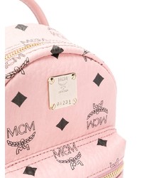 rosa bedruckter Leder Rucksack von MCM