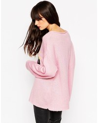 rosa bedruckter Oversize Pullover von Asos