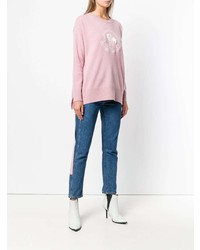 rosa bedruckter Oversize Pullover von Moncler