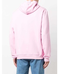 rosa bedruckter Pullover mit einem Kapuze von Moschino