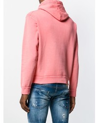 rosa bedruckter Pullover mit einem Kapuze von DSQUARED2