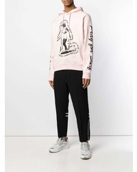 rosa bedruckter Pullover mit einem Kapuze von McQ Alexander McQueen