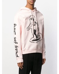 rosa bedruckter Pullover mit einem Kapuze von McQ Alexander McQueen