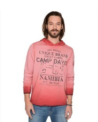 rosa bedruckter Pullover mit einem Kapuze von Camp David