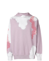 rosa bedruckter Pullover mit einem Kapuze von Damir Doma
