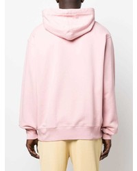 rosa bedruckter Pullover mit einem Kapuze von Moschino