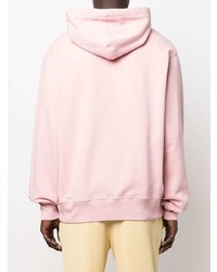 rosa bedruckter Pullover mit einem Kapuze von Moschino