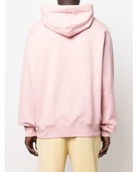 rosa bedruckter Pullover mit einem Kapuze von Moschino