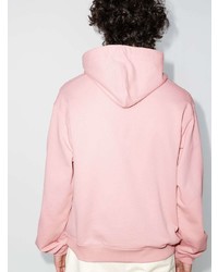 rosa bedruckter Pullover mit einem Kapuze von Moschino