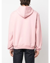 rosa bedruckter Pullover mit einem Kapuze von Moschino