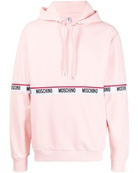 rosa bedruckter Pullover mit einem Kapuze von Moschino