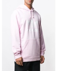 rosa bedruckter Pullover mit einem Kapuze von adidas