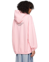 rosa bedruckter Pullover mit einem Kapuze von Vetements