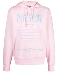 rosa bedruckter Pullover mit einem Kapuze von VERSACE JEANS COUTURE