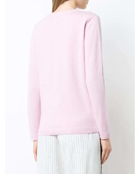 rosa bedruckter Pullover mit einem Rundhalsausschnitt von Bella Freud