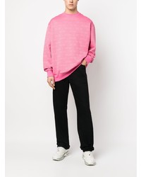 rosa bedruckter Pullover mit einem Rundhalsausschnitt von Moschino