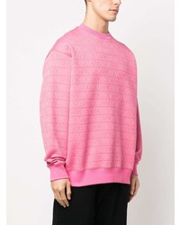 rosa bedruckter Pullover mit einem Rundhalsausschnitt von Moschino