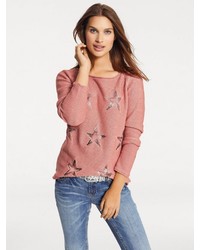 rosa bedruckter Pullover mit einem Rundhalsausschnitt von B.C. BEST CONNECTIONS by Heine