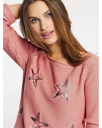 rosa bedruckter Pullover mit einem Rundhalsausschnitt von B.C. BEST CONNECTIONS by Heine