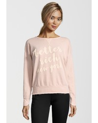 rosa bedruckter Pullover mit einem Rundhalsausschnitt von Better Rich